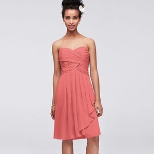 David's Bridal Short Crinkle Chiffon Dress in Cora